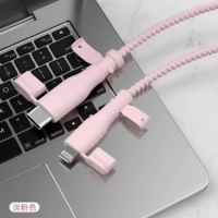 Apple 𬞟Чехол для кабеля передачи данных + веревка [светло-розовый — кабель и крышка одного цвета] с пыленепроницаемой заглушкой