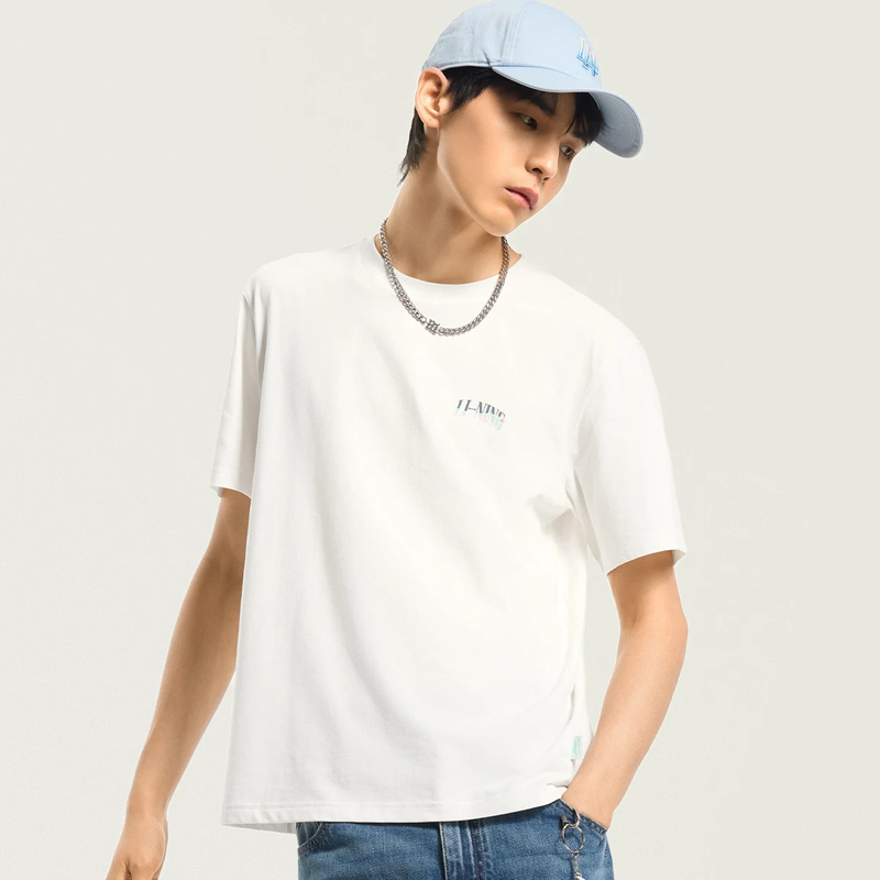 Li Ning Short-Sleeved T-Shirt for Men, Cool Cotton, Breathable, Ice-Feeling, Loose, Comfortable, Moisture-Wicking Cultural Shirt Ahsw275