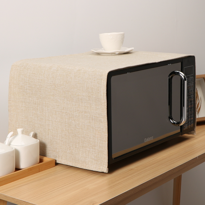 Japanese-Style Solid Color Natural Wood Cream-Colored Microwave Cover Dust Cover Oven Refrigerator Washing Machine Cotton Linen Cover Cloth Japanese-Style Solid Color Natural Wood Cream-Colored Microwave Cover Dust Cover Oven Refrigerator Washing Machine Cotton Linen Cover Cloth