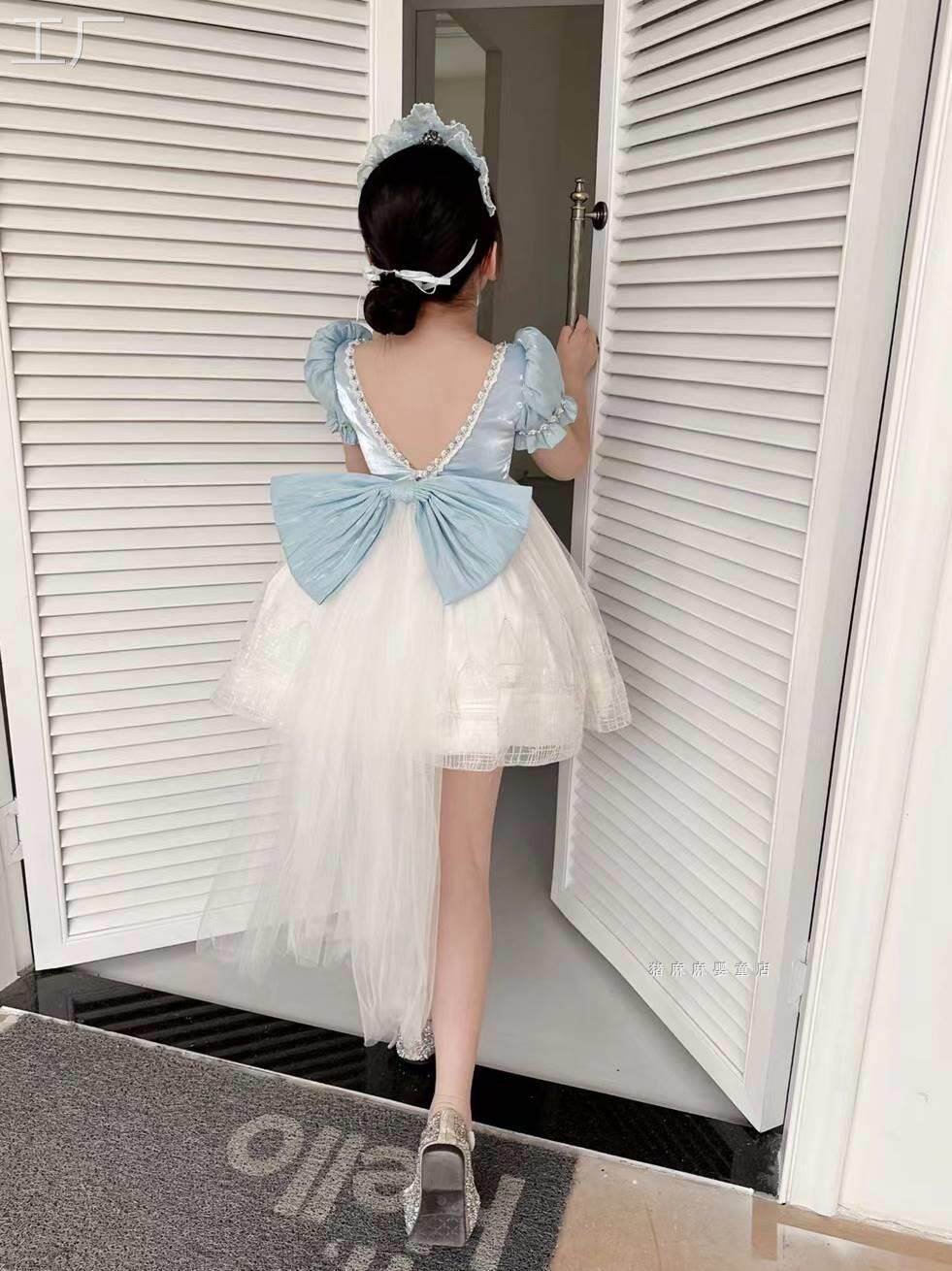 糖心果原创童装公主裙女童洋气连衣裙夏季冰雪爱莎裙子蓬蓬裙礼服-Taobao