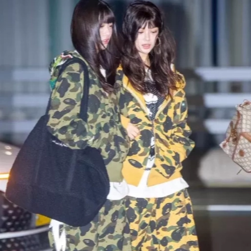 Newjeans Jang Hyun-Yeon (Hanni) Same Style Letter Embroidery Shark Hoodie with Rhinestone Zipper Sweatshirt and Pants Set