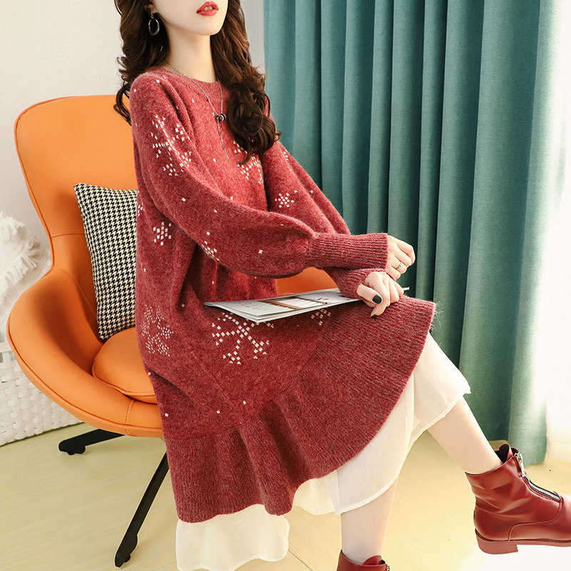 Fashion Pregnancy Maternity Dress Damp 2022 Autumn Winter Spicy Moms Pregnant Women Sweaters Sweaters Undershirt for a long version of personality