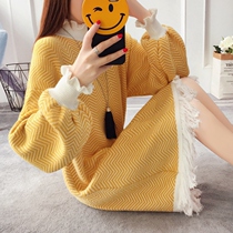 Pregnant women dress long lactation sweater feeding fashion autumn and winter out postpartum clothes tide hot mother girl