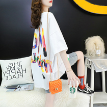 Pregnant woman T-shirt Female Korean version Loose Net Red Ins overfire Lazy Wind Pregnant pregnant womens blouses Short sleeves Summer Pregnant Women Summer Load