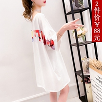 Pregnant women short sleeve T-shirt summer hot mom loose V collar foreign style pregnant women summer coat fashion pregnant woman tide personality