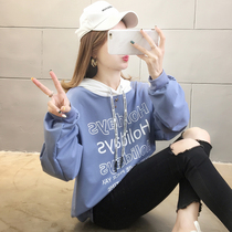 Ocean Qi Gestational Woman Dress 2022 Spring New Korean Version Foreign Air Relaxed Pregnant Womens Alphabet Necropolis Hooded womens hat blouses