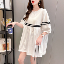 Pregnant woman short sleeve T-shirt 2022 new gestational woman dress with summer dress blouse women Han version loose pregnant woman with dress a dress a short skirt