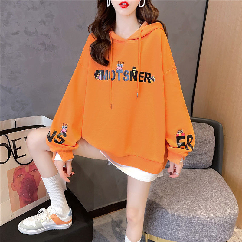 Pregnant women's sweatshirt female spring autumn season 2022 new Korean version loose fake two pregnant women blouses foreign coat Chains Chains