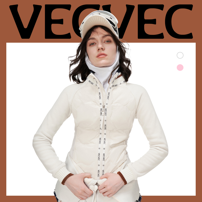 Vevec Ski Inner Layer Thin down Jacket Warm Long-Sleeve Breathable Stretchy White Duck down Slim-Fit Base Layer Shirt