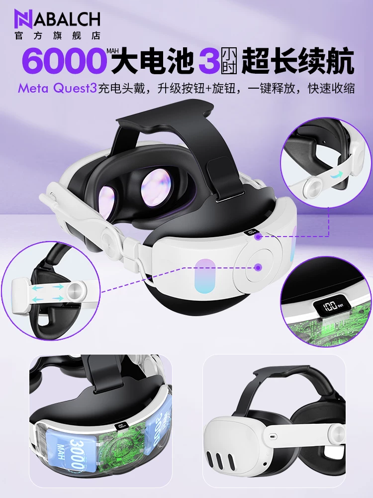Подходящий набор ручек для Oculus Quest3, относится к tiger bobovr, хранение, упаковка, маска поддержка носа, упаковка для хранения Meta Quest3, удобная защита от столкновений, противоударная storage box