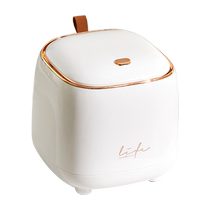 Desktop trash can household light luxury mini push-button cover cute small trash can desk paper basket 2407