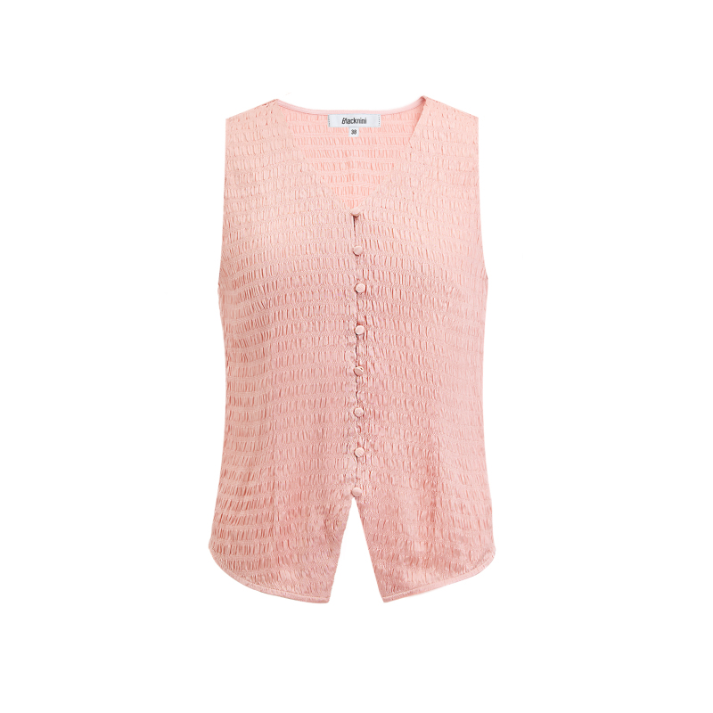 Blacknini【Exclusive for Yixin】"Gentle and Playful Set" Stretch Silk Blend Satin V-Neck Vest/Micro-Flared Pants