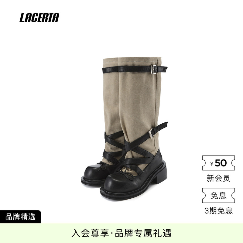 [Same Style as Dilraba] Lacerta/Leathertha 2026 Long Fashion Boots, Polished Round-Toe Ballet Boots