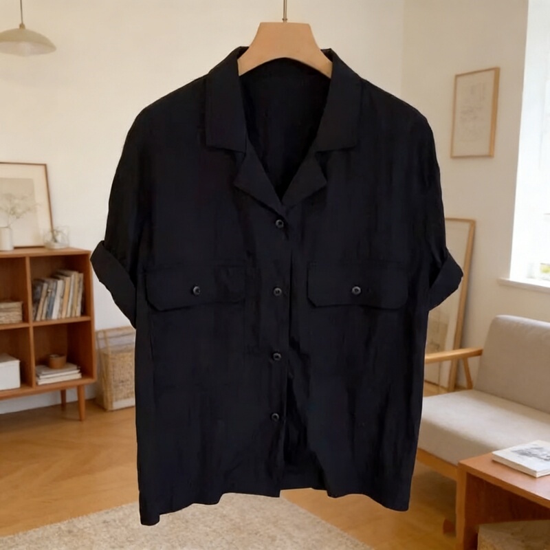 Korean Style Workwear Style Short-Sleeved Shirt for Men, Loose and Versatile, with Lapel Buttons, Breathable and Lightweight Top, New Summer Fashion