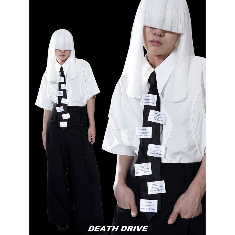 Independently Designed Tie with a High-End Feel, Personalized and Fashionable College-Style Shirt Collar Accessory