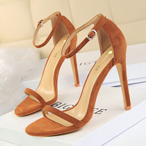 Shoes Super High Heels Suede Women Heels Open Toe Woman Pump