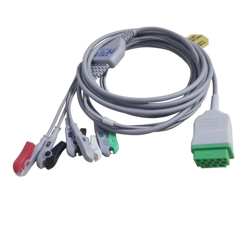 兼容GE Dash4000 Dash2500 B20i B30i 40心电导联线五导夹式11针