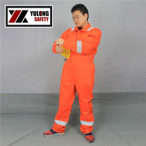 Yulong factory fire fighting uniforms spring and autumn work clothes one-piece nylon flame retardant protective clothing