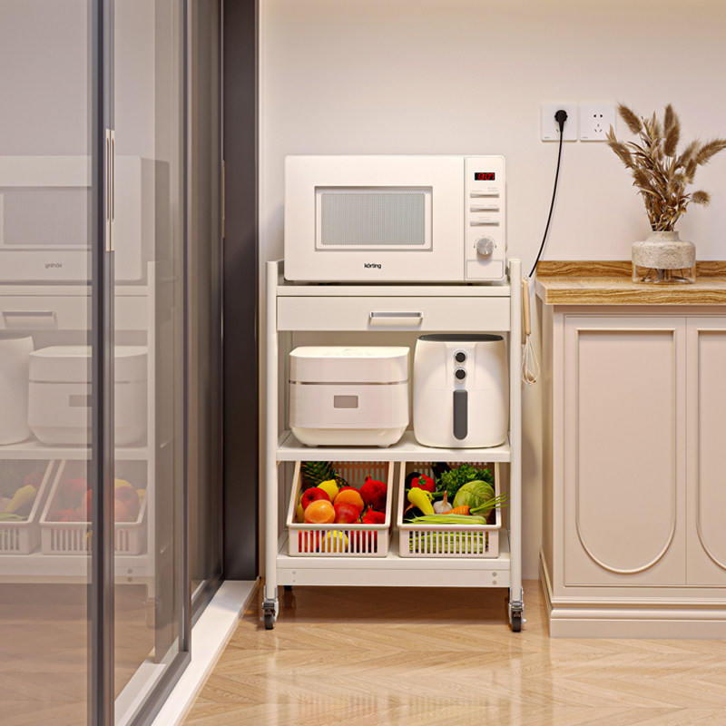 微波炉置物架落地厨房放烤箱电饭锅支架收纳架三层架子多层储物架