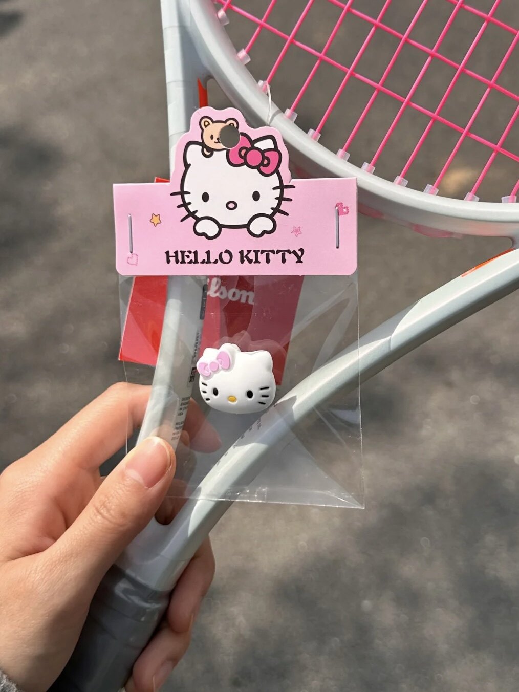 Sakura kitty tennis racket vibration dampeners: these adorable pink  vibration dampeners will add a touch