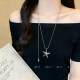 Korean-Style Metal Star Pendant Necklace for Women, Light Luxury and High-End Feel, Long Pull-Out Star Tassel Sweater Chain Accessory