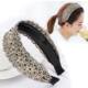 Korean Wide-Brimmed Simple Embroidered Fabric Hair Clip Headband with Rhinestones and Anti-Slip Teeth for Women