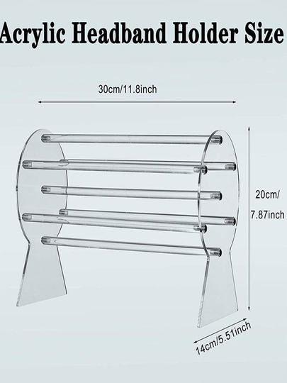 Headband Display Stand, Transparent Assembly Headband and Hairband Storage Display Rack, Hair Accessory Stand, Acrylic