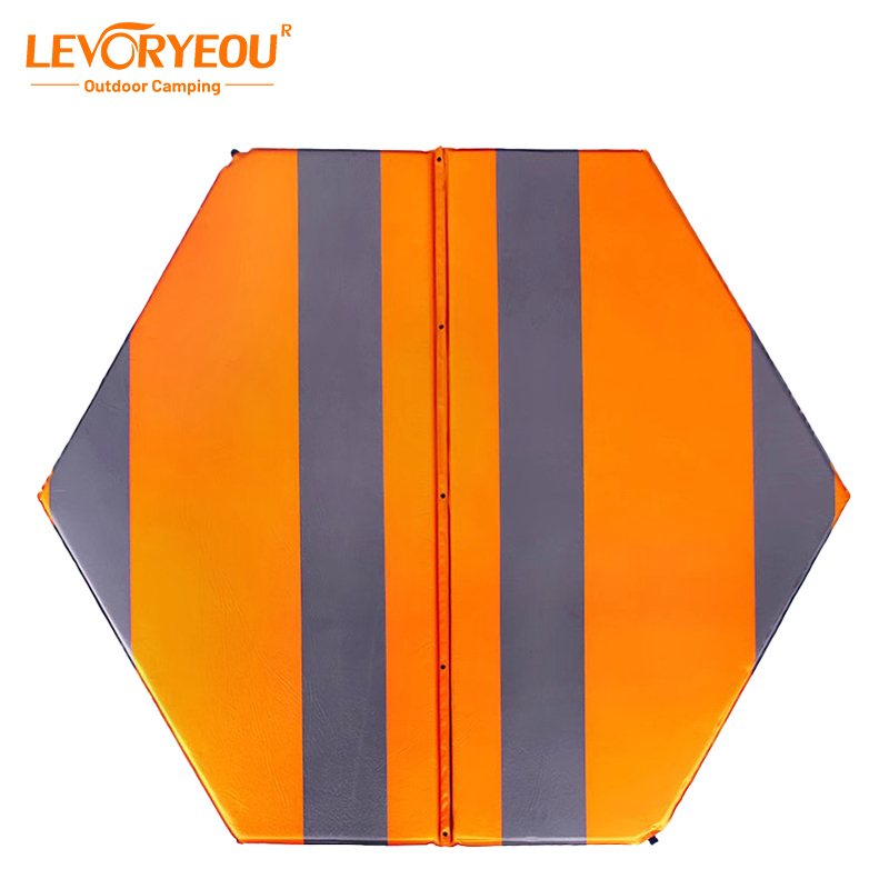 Hexagonal Inflatable Mat Outdoor Tent Sleeping Pad Automatic Inflatable Bed Moisture-Proof Mat Widened and Thickened Portable Camping Mat