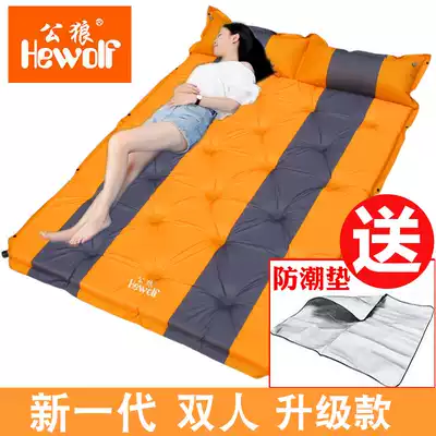 Outdoor picnic moisture-proof mat automatic inflatable mat double thickened 5cm three-person wide tent nap mat bed portable 2
