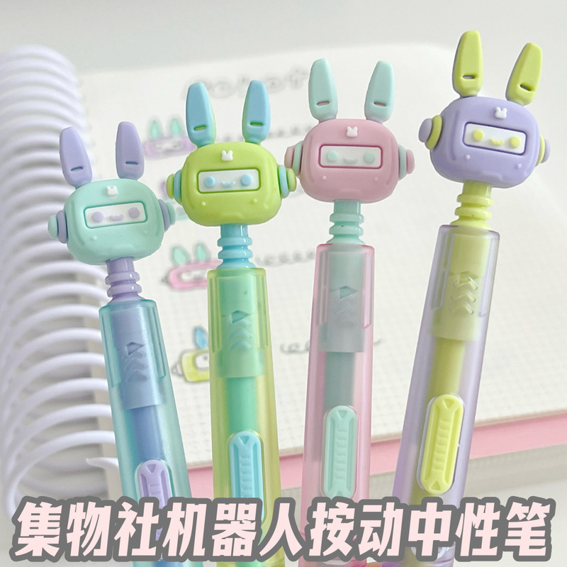 Jiwushe Hi Xiaozhi Robot Press-Activated Gel Pen with Soft Cute Cartoon 3D Pen Tip in Macaron Colors Jiwushe Hi Xiaozhi Robot Press-Activated Gel Pen with Soft Cute Cartoon 3D Pen Tip in Macaron Colors