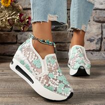 Embroidery Thick Platform Loafers Shoes for Women 2024 Summe