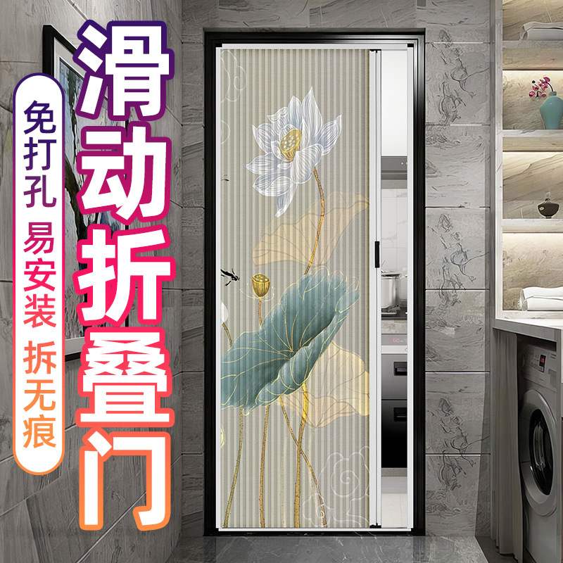 Honeycomb Folding Door Kitchen Partition Door Folding Sliding Door Simple Door No-Drill Bathroom Toilet Gas Door