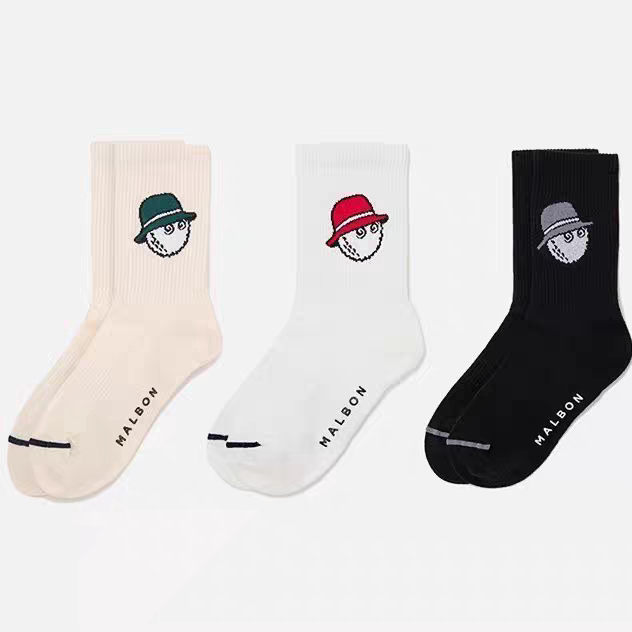 Korean Golf Socks for Men and Women, Spring Trendy Versatile Pure Cotton Mid-Calf Socks, Casual Sports Outdoor Sweat-Absorbing Socks