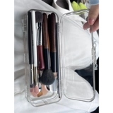 Спонж, кисть, портативная косметическая прозрачная коробка для хранения для путешествий