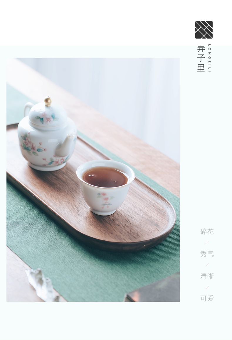 Get in the home small personal single CPU jingdezhen kung fu tea ceramic cups, sample tea cup of building light purple