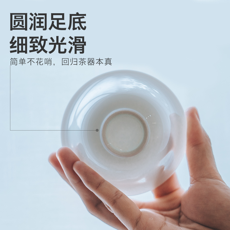 Jingdezhen ceramic bowl with a single household kung fu tea set small white porcelain three GaiWanCha cup suit