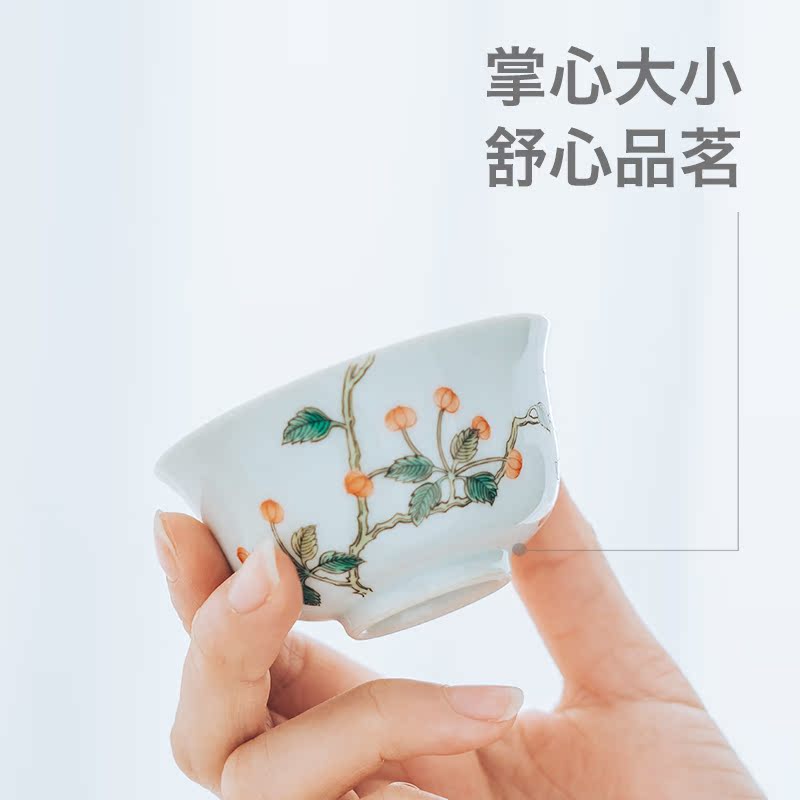 Made in jingdezhen pure manual kung fu tea cups of household ceramics large master cup white porcelain tea cups