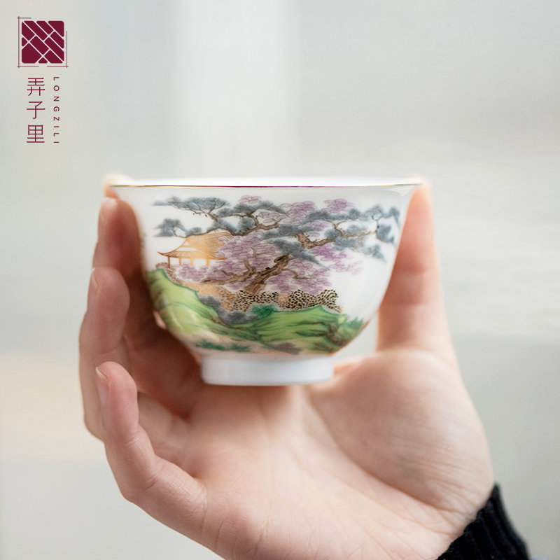 Built in child lamp cup single jingdezhen ceramic bowl kung fu home large master cup single cup tea cup