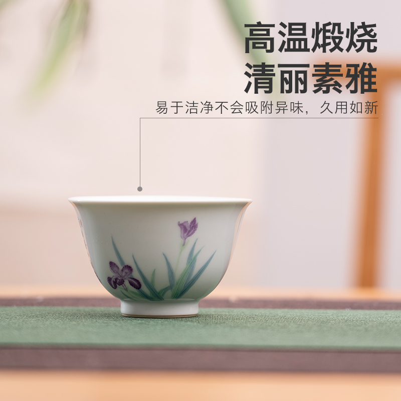 Made in jingdezhen built lamp cup sample tea cup ceramic household kung fu tea set and then the master cup single CPU