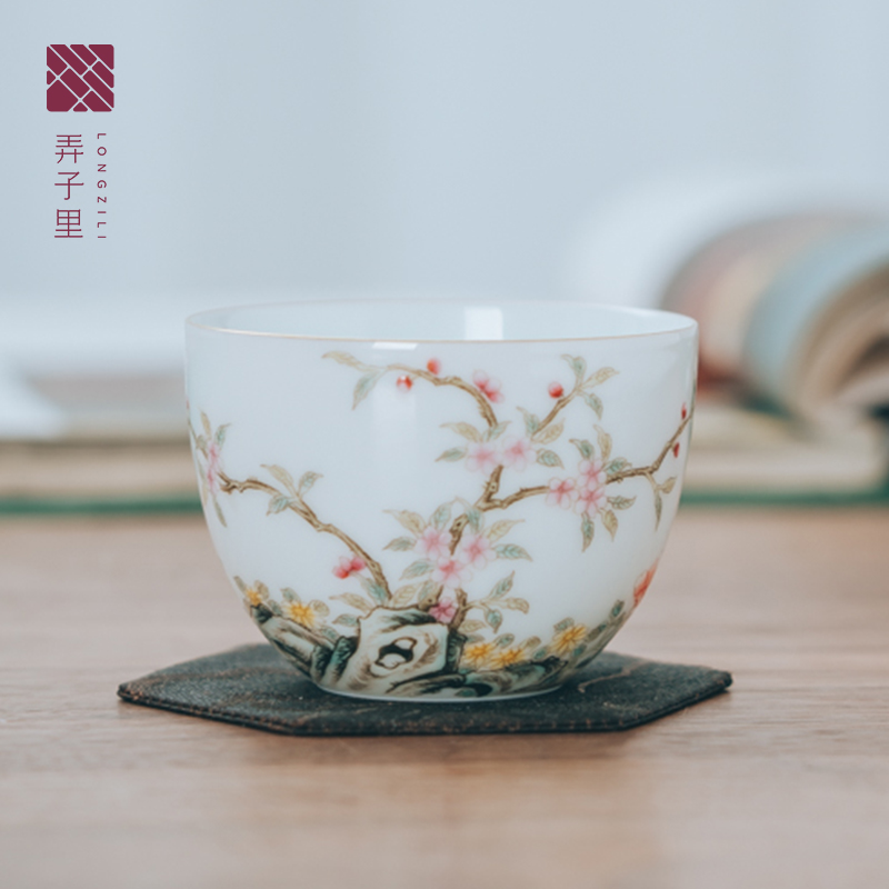 Cup in child masters Cup high - end jingdezhen of violet arenaceous pastel cheese grass ShaTang sample tea Cup kung fu tea set