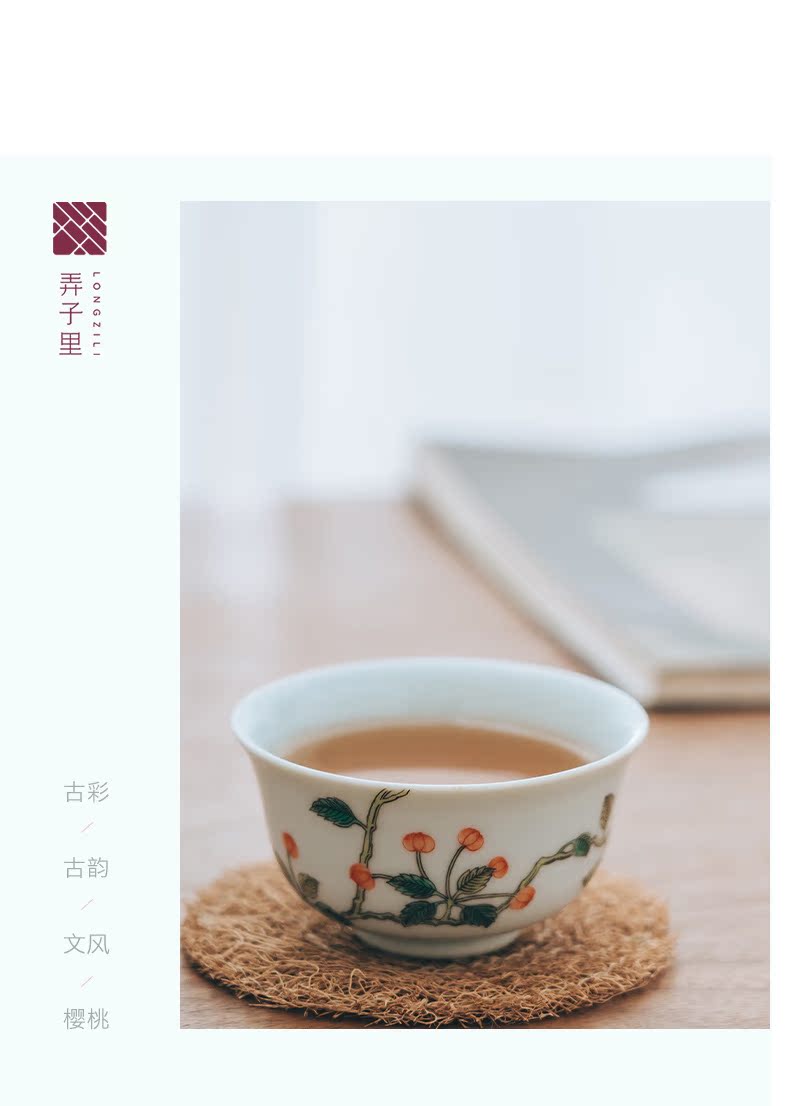 Made in jingdezhen pure manual kung fu tea cups of household ceramics large master cup white porcelain tea cups