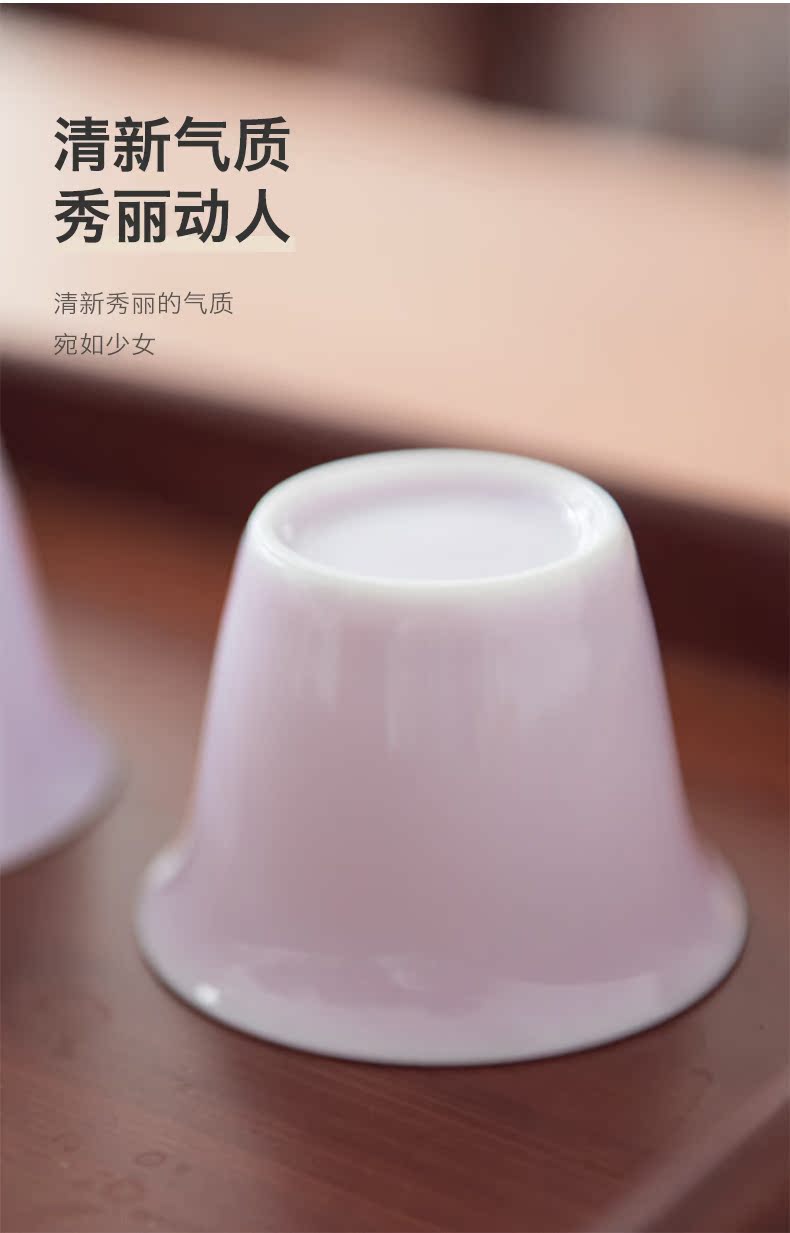 Made in jingdezhen ceramic kung fu tea set household checking pink sample tea cup master cup built small tea cups