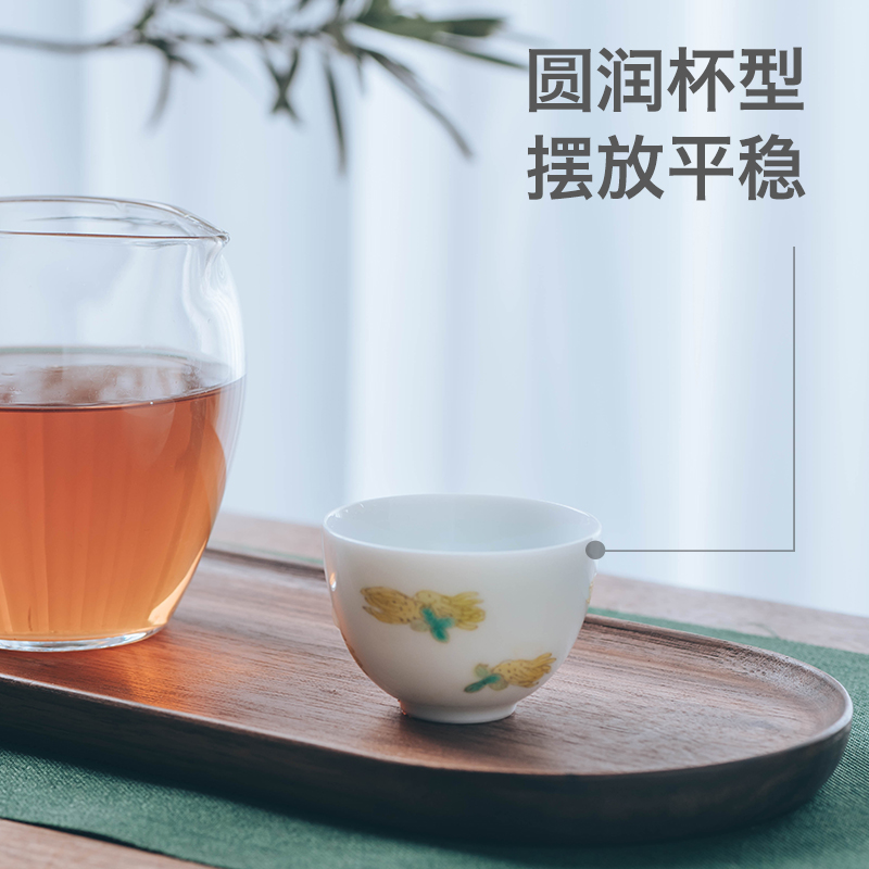 Figure in the glass tea cup jingdezhen hand - made citron egg cup master cup sample tea cup ceramic drinking cup