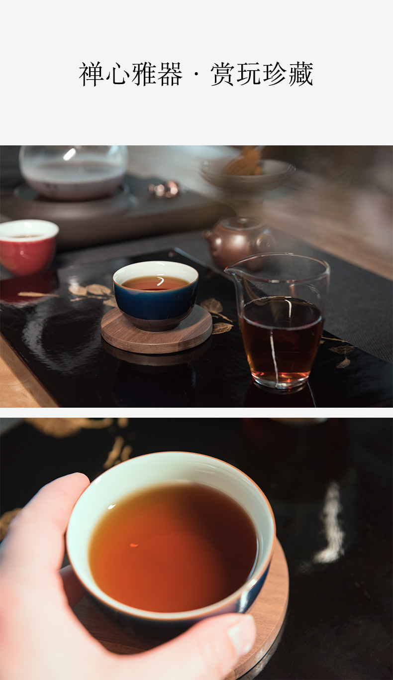 Made in jingdezhen kung fu tea cups ceramic checking ji blue sample tea cup to build master cup single CPU