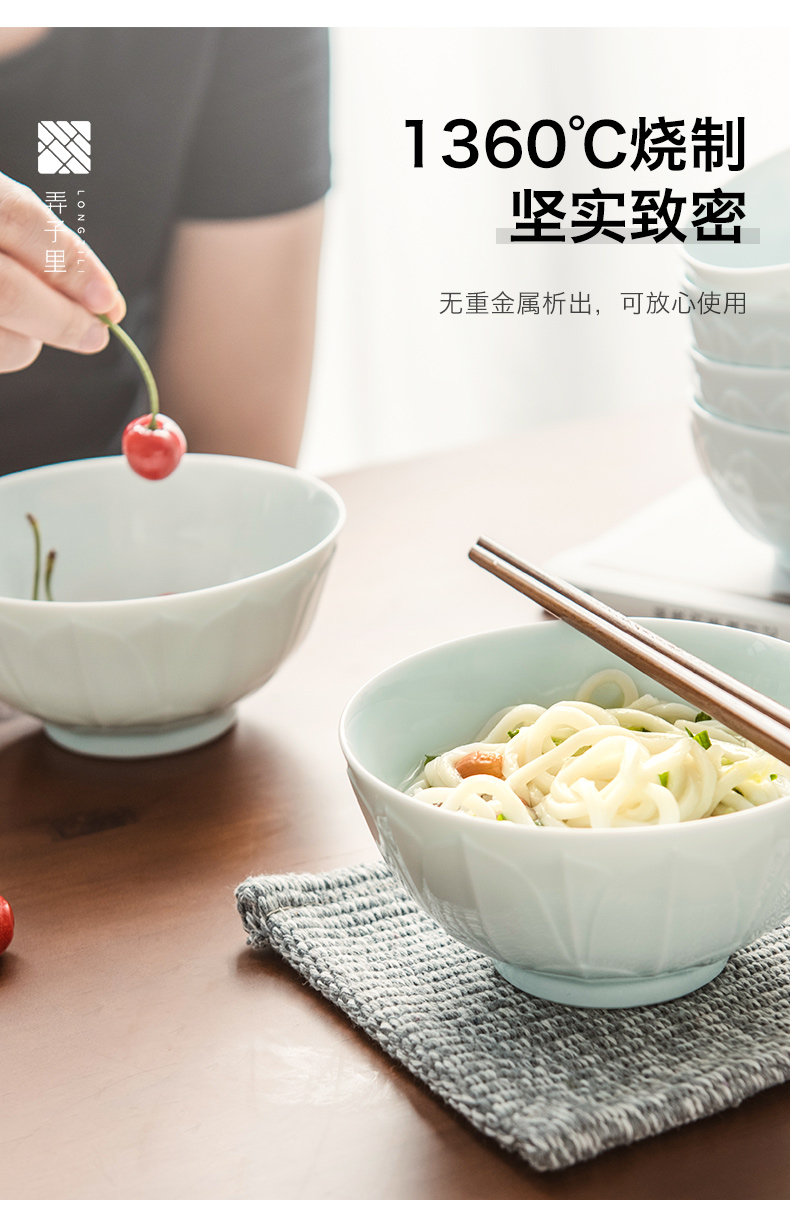 Made in jingdezhen domestic rice bowls ceramic tableware for a single job dishes suit small dishes soup bowl