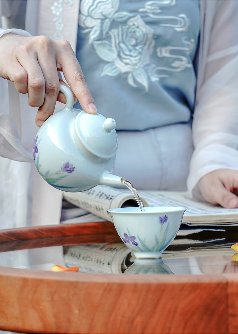 Made in jingdezhen kung fu tea teapot manual hand - Made household irises archaize mud in the fall of the kettle