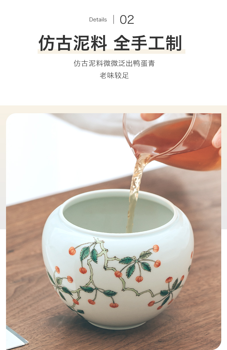 Get in large - sized ceramic water home writing brush washer tea vessel spare parts JingDe wash cup tea to wash