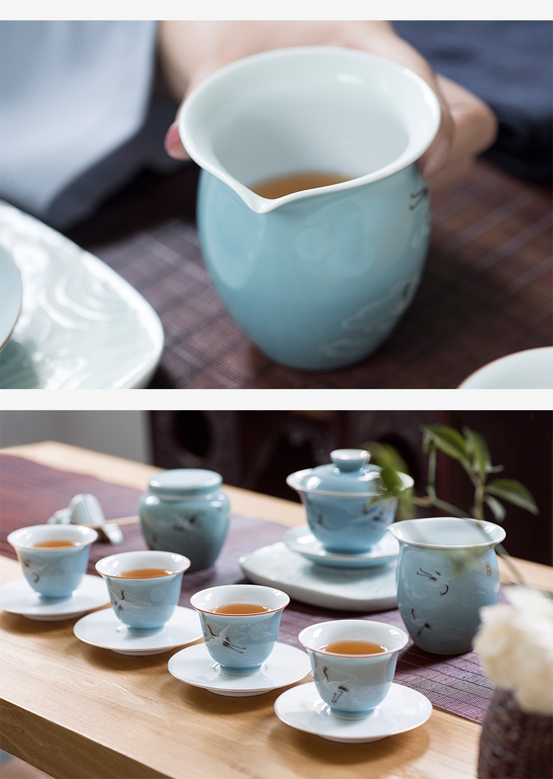 Made in jingdezhen ceramic cups pure manual kung fu tea cups of purple sand cup glass sample tea cup