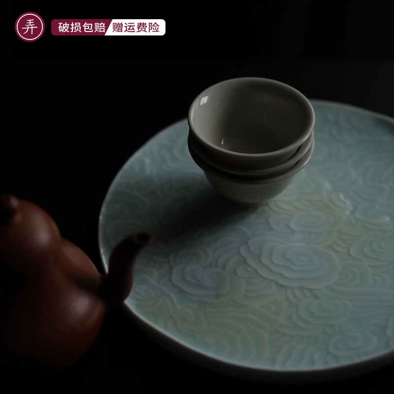 Kung fu tea accessories in the son of jingdezhen ceramics dry mercifully tea tray was home round pot on the saucer