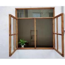Jiangxi log windows solid wood windows custom-made Chinese retro casement doors grilles flip-up folding sliding windows